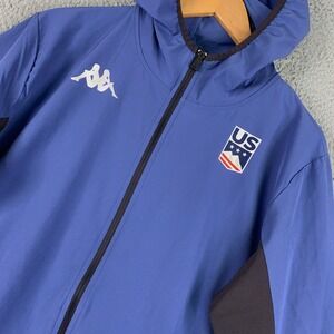Kappa US Ski Snowboard Team Jacket Men's Medium Blue Full Zip Performance Hooded